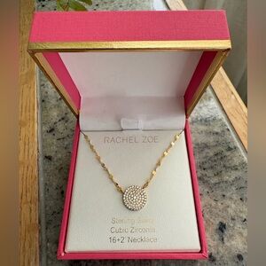 Rachel Zoe Gold Necklace with Sparkling Pendant